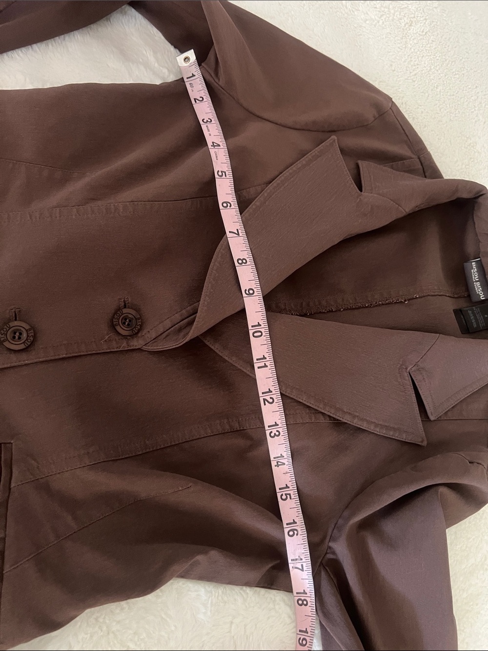Bisou Bisou Brown Tailored Trench Coat - Picture 13 of 17
